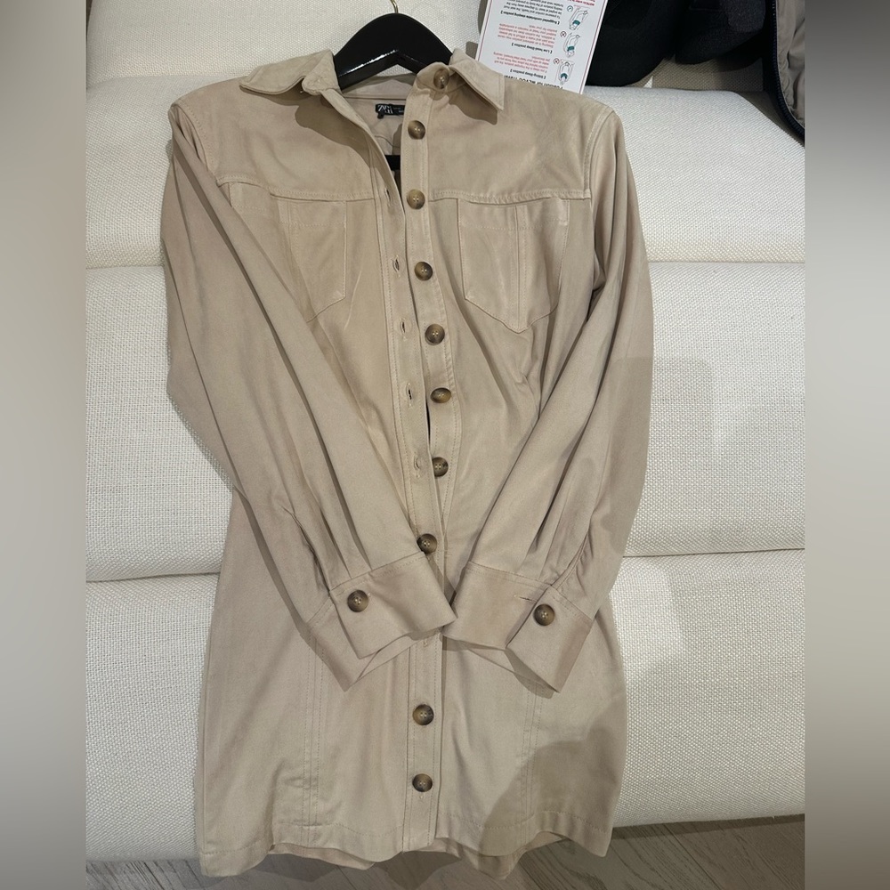 Zara Suede Effect Dress XS NWT